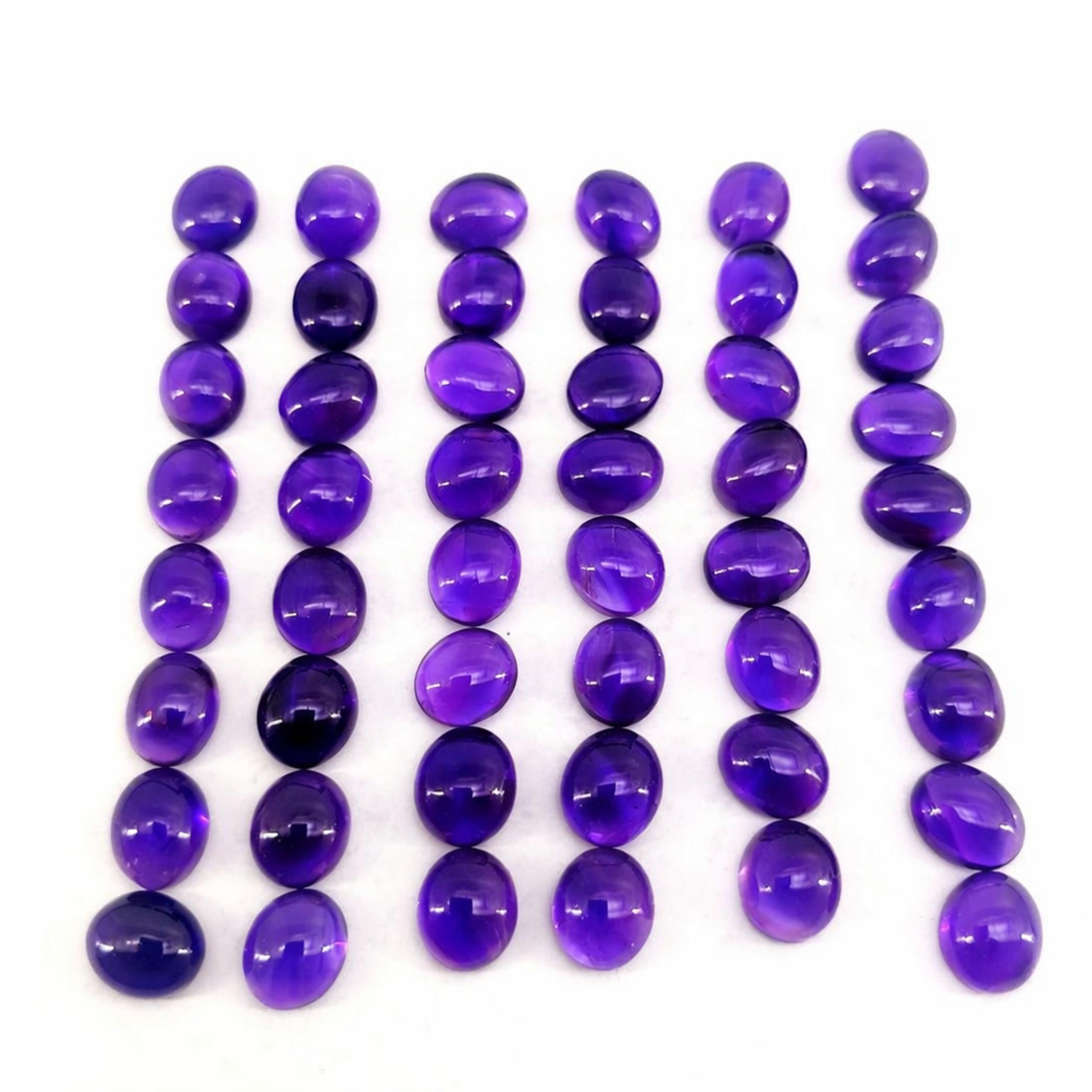 12x10mm Oval Amethyst Cabochon Lot, Natural Purple Amethyst Gemstones for Jewelry Making 1 Piece фиолетовый