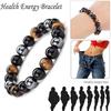 Men'S Stylish Natural Stone Bracelet Vintage Crown Symbol Of Power Hematite Beads Gift For Friends Natural Tiger Eye Beads