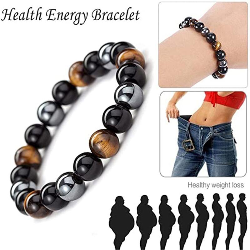 Men'S Stylish Natural Stone Bracelet Vintage Crown Symbol Of Power Hematite Beads Gift For Friends Natural Tiger Eye Beads