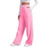 Women's Winter Sweatpants Solid Color Casual Pants Women's Fleece Sweatpants Wide Leg Straight Pants