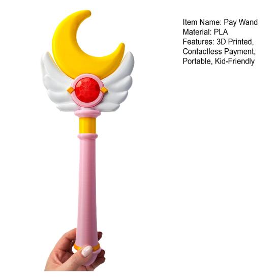 Yousheng 3D Printed Credit Card Wand, Contactless Payment Wand, Tap-to-Pay Credit Card Wand with Hidden Card Slot for Kids Self-Checkout Fun
