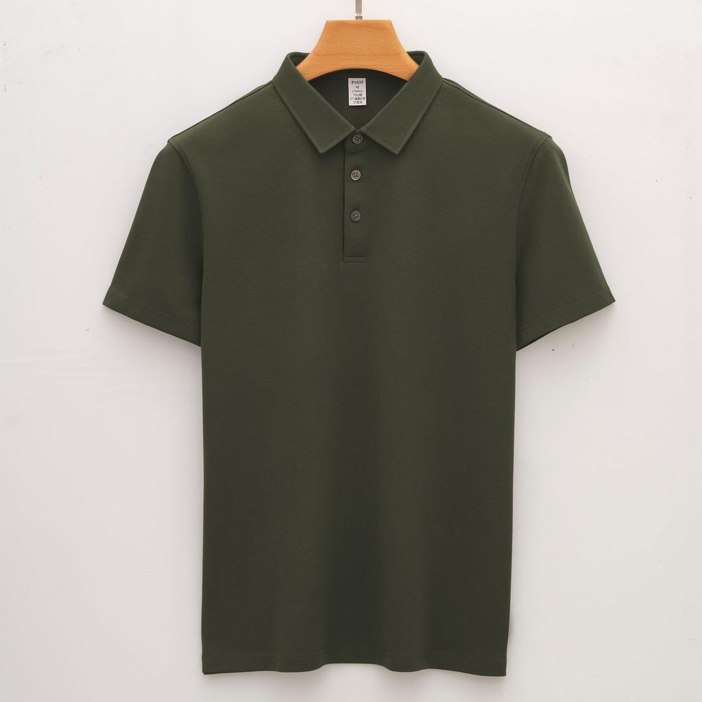 Bawełniana koszulka polo z kołnierzykiem Męska z krótkim rękawem Męska koszulka Biznesowa Długa Aksamitna Bawełniana Bez metki Kołnierzyk Koszulka polo