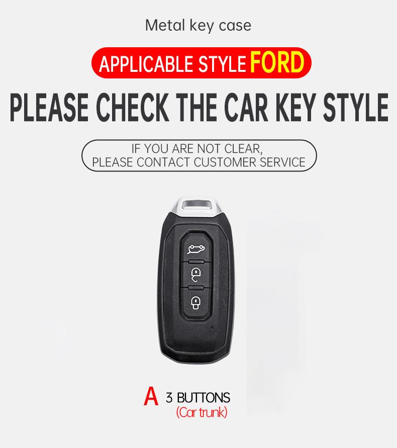 Car Key Cover Fob Shell Protector Case For Ford Territory 2019 2020 2021 2022 2023 2024 Zinc Alloy Leather Keychain Accessories