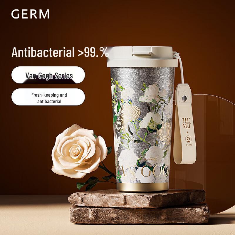 Germ 2025 Pure Titanium Van Gogh Rose Insulated Straw Cup 500ml