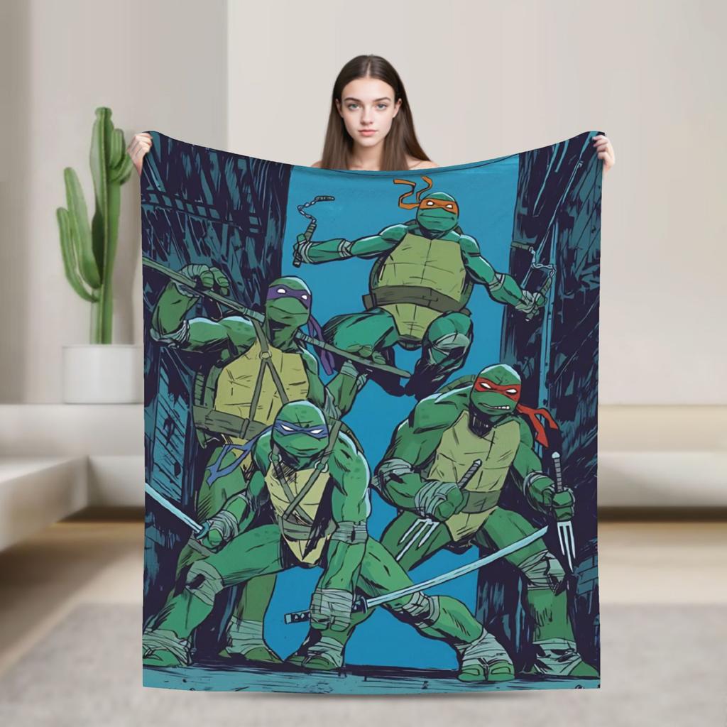 TMNT Durchbruch Flanelldecke Warme Weiche Überwurfdecke für Wohnkultur Reise Muster Tagesdecke Sofa Bettbezug