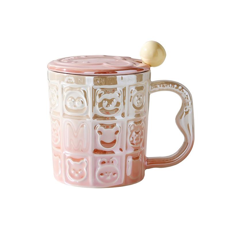 Wind Ceramic Cup With Lid High Value Home Office Couple Water Cup Gift Box Gift High Sense