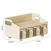 Multi functional spice storage drawer, 4-compartment seasoning storage box with spoon and lid, top table and handle