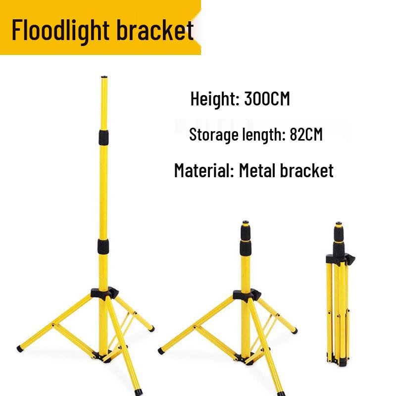 Portable Telescopic Floodlight Tripod: Adjustable 1.8m-3m Double Flat Iron Bracket