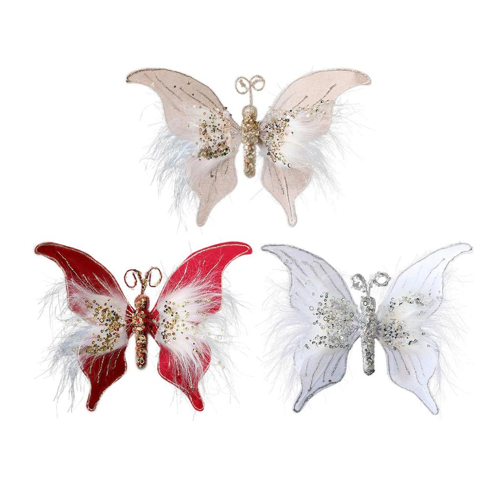 Artificial Butterfly Decoration Xmas Tree Decor Display Art Creative Fashion Butterfly Ornament for DIY Holidays Anniversary