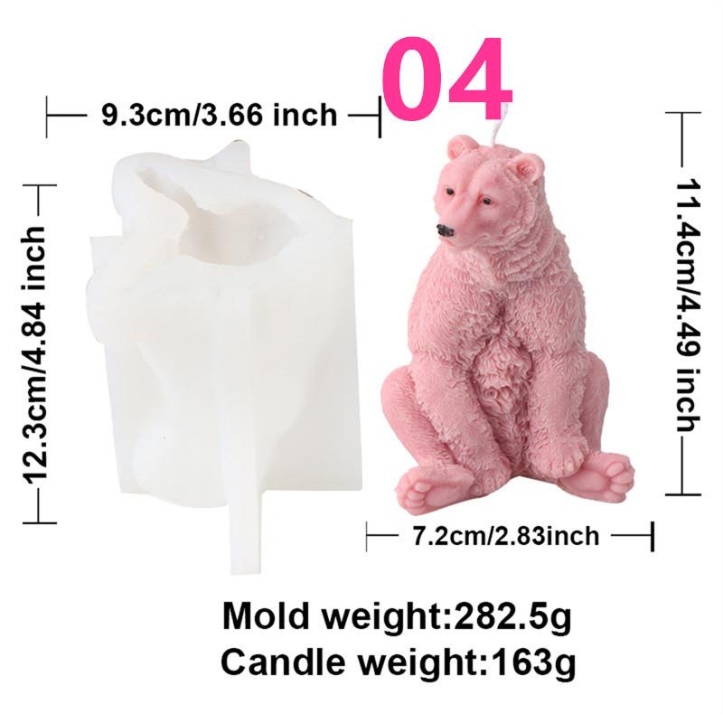 3D Animal Bear Squirrel Silicone Candle Molds DIY Cat Frog Soap Resin Crafts Plaster Making Mould Home Decor Gift
