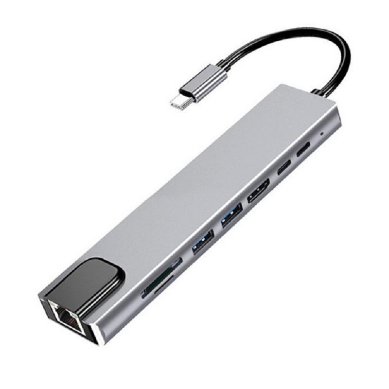 Rozšiřující dokovací stanice a převodník 8 v 1 s USB-C na HDMI 4K