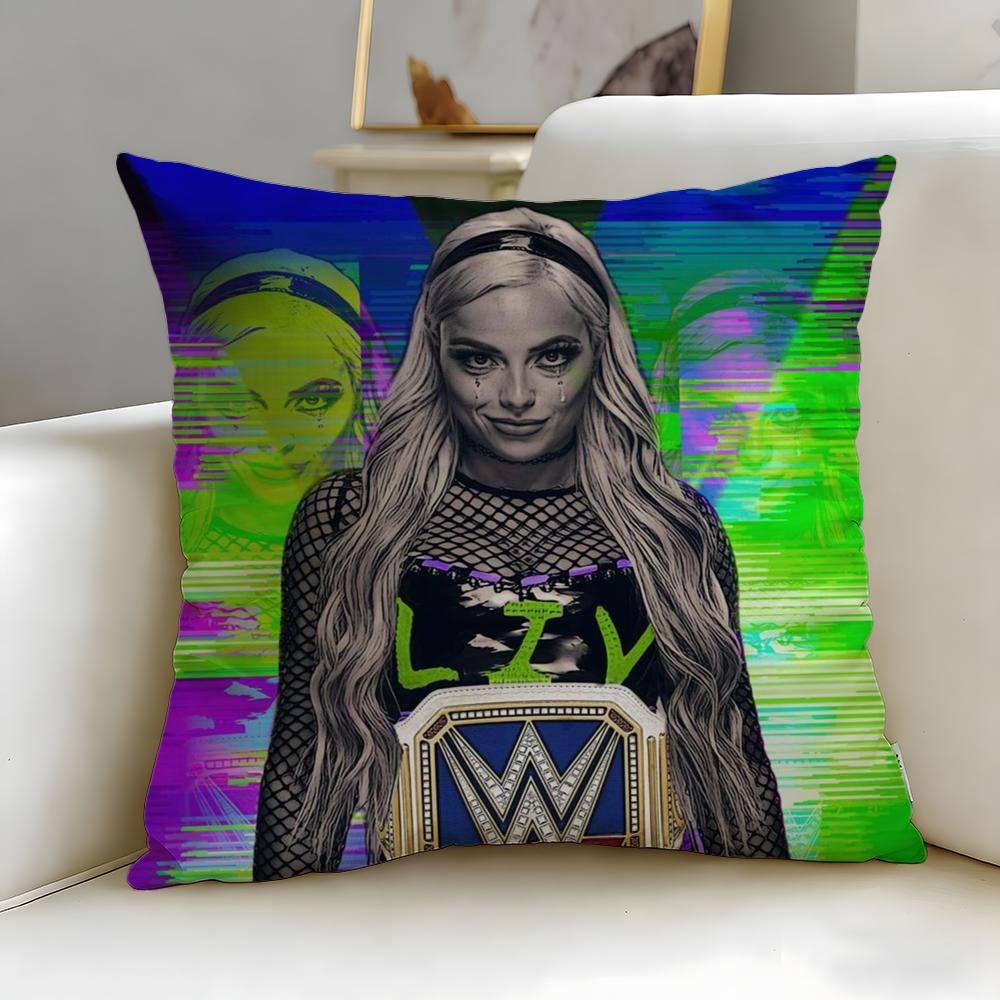 popular wrestler Liv Morgan Cushion Cover Soft  EasyWash Pillow Case  Versatile for Couch Bed Travel and Office