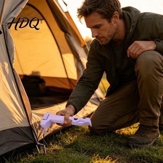 Camping Mallet Hammer with 8 Tent Stakes Heavy Duty Pegs Nail Accessory Puller & Bottle Opener for Outdoor Hiking Backpacking Heavy-duty