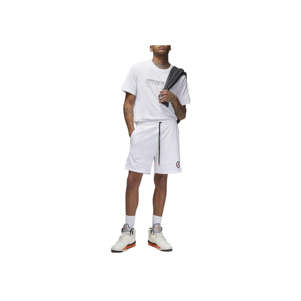Jordan Flight MVP Logo Print Knit Sports Shorts Men Bottoms White DX9723-100