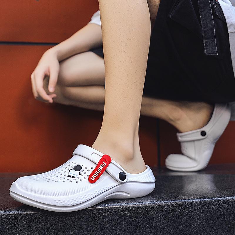 Summer Couple Sandals Large Size Black White Men's Sandals