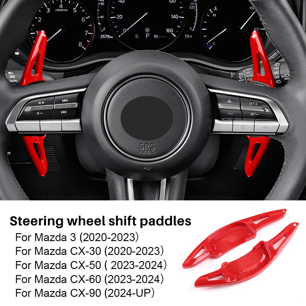 

Car Steering Wheel Shift Paddle Shifter For Mazda 3 Mazda3 CX30 CX-30 CX-50 CX-60 CX-90 2024 Accessories for Mazda червоний
