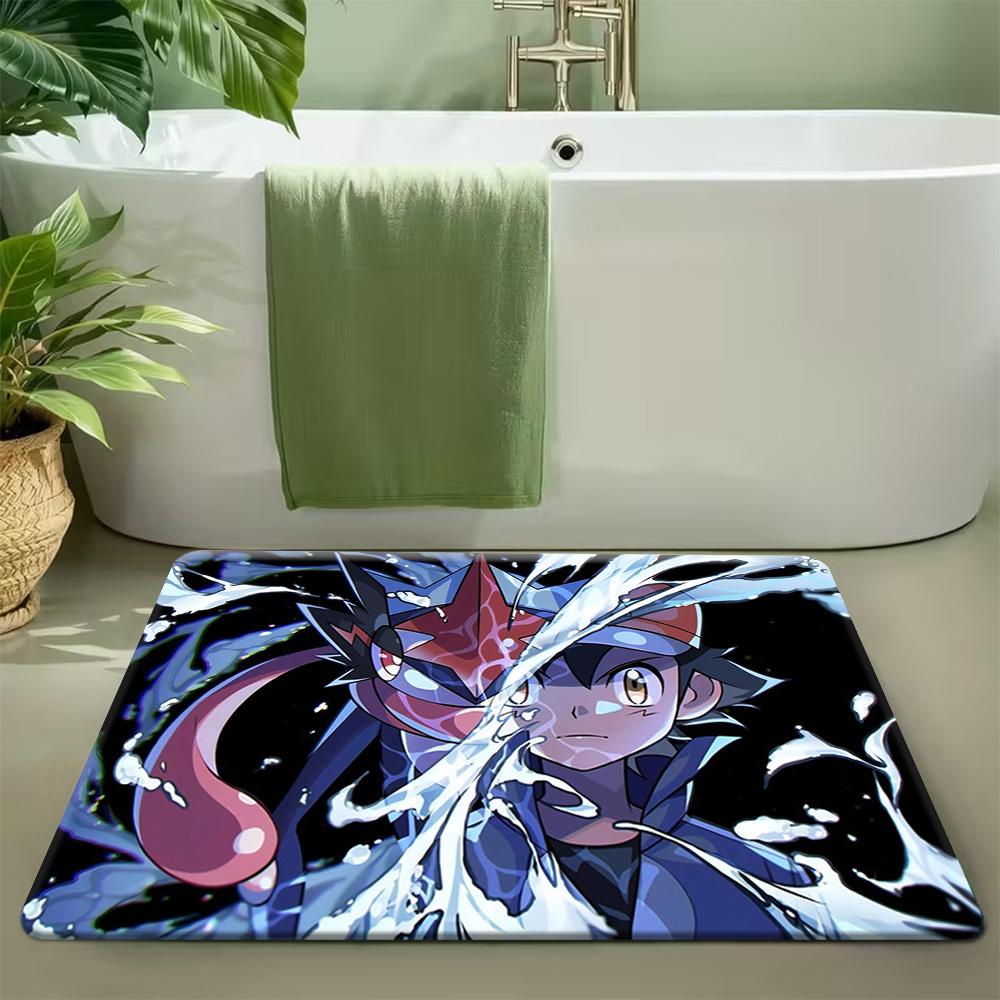 Pokemon Groudon vs Rayquaza Print Non-Slip Doormat, Absorbent Soft Floor Mat for Home Decor