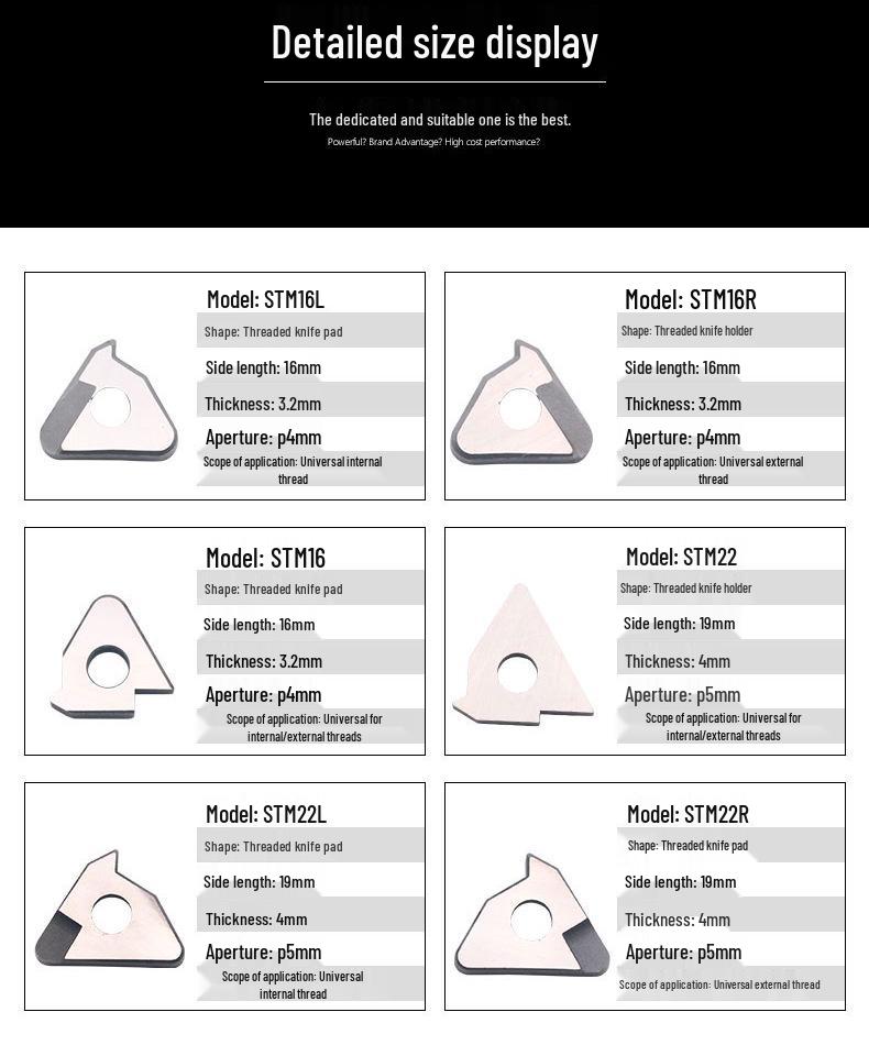 Threaded Blade Shim: Hardened Carbide Thread Tool Holder for Internal & External Use STM16R/STM16L