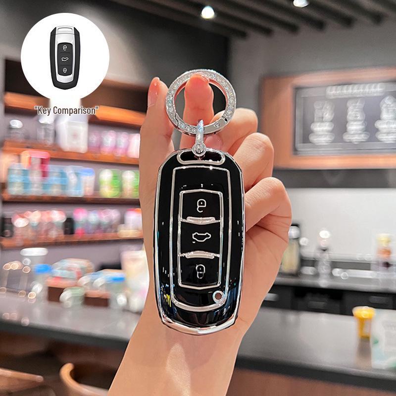 Compatible with Geely Panda Mini, Mini Boyue, Vision X3, Emgrand GS, Borui, Premium Key Case.