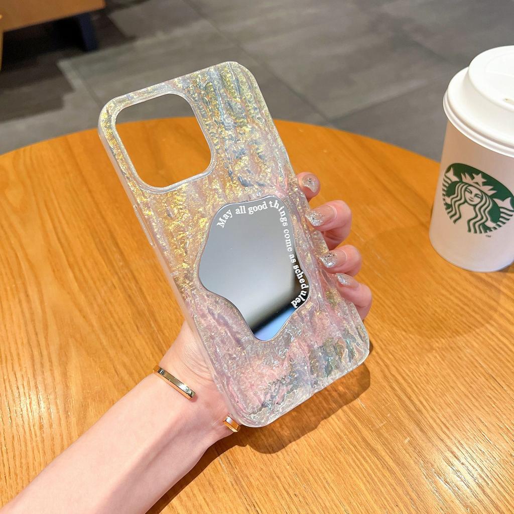 Design Sense Wrinkled Irregular Mirror Case Compatible with Apple 17 Phone Case iPhone 16 Pro Max New Model 14/15