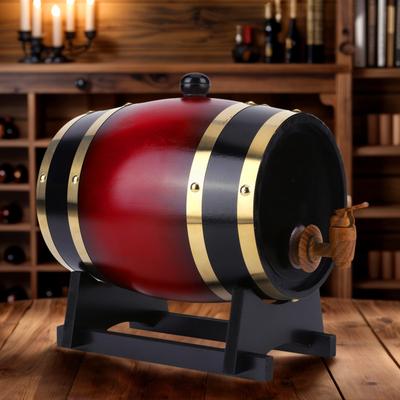 Fûts en bois domestiques de 3 L avec support Récipients de stockage de vin Grande capacité Outils vintage de brassage de bière pour les réunions de famille
