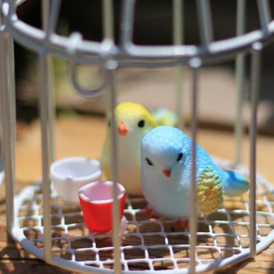 Micro Landscape Birdcage Ornaments, Vintage Iron Bird Cage, Decorative Hanging Bird Cage Decor, Hanging Frame Bird Cage Decor, Small Birdcages for
