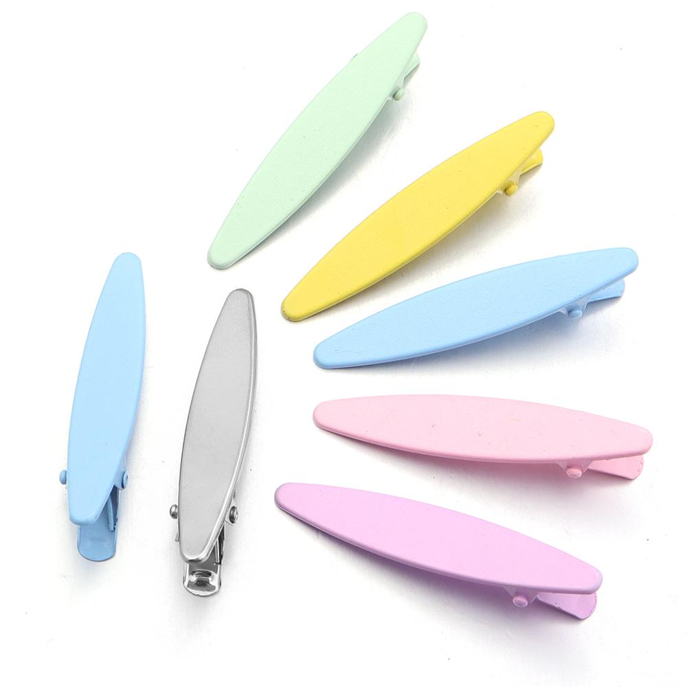 20pcs Metal Hair Clips Colorful 6cm Oval Geometric Hairpin Hair Side Clips Duckbill Clip Barrettes For Women Hair Accessories