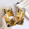 tall and sturdy horse For Samsung A 01 52S A04 A05S A10 A12 A13 22 23 24 36 42 M02 Note 10 20Ultra 8 9 Golden glass phone case