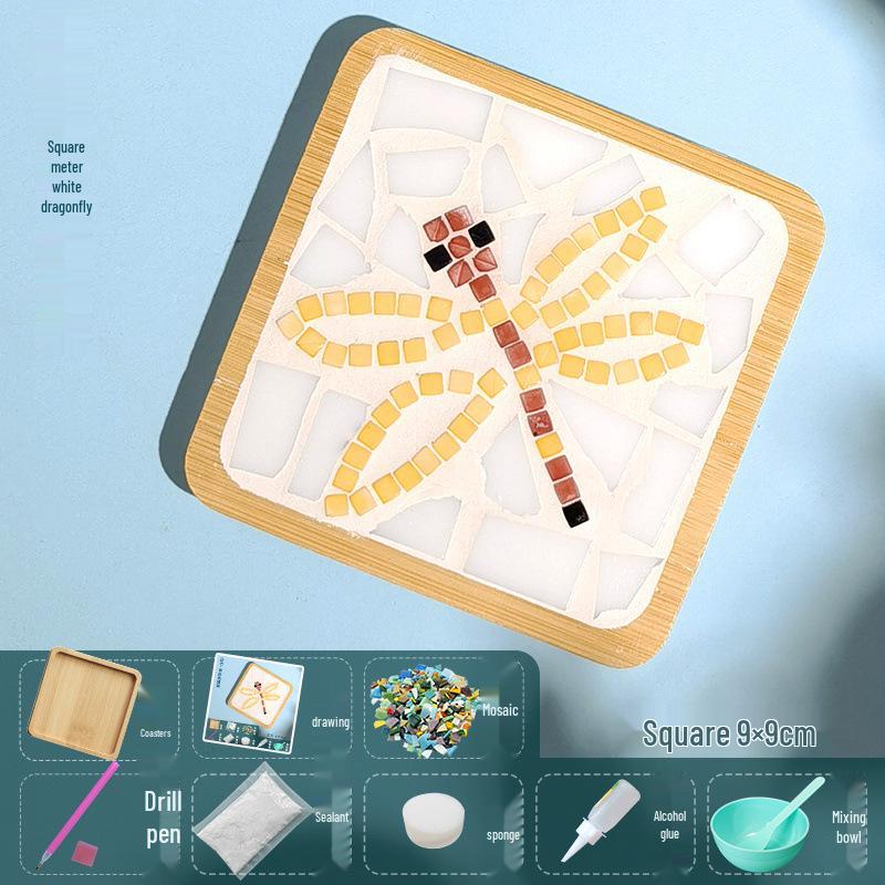 DIY Large Mosaic Coaster Kit: Creative Glass Sticker Pack for Adults & Kids