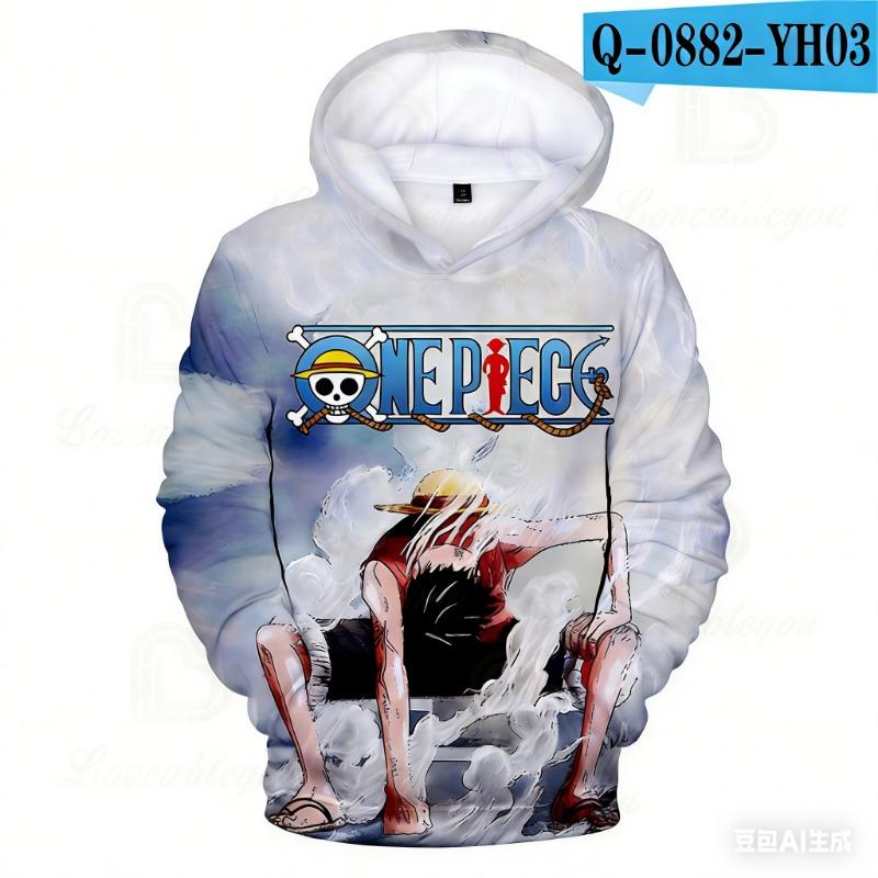 Аниме One Piece Monkey D. Худи с капюшоном Луффи Свитшот Детский Взрослый С длинным рукавом 3D-печать Худи Детский Свитшот Пуловер S