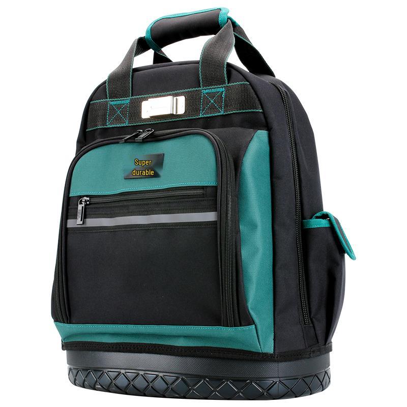 Multifunctional Double Shoulder Tool Backpack, Wear-Resistant Canvas, Large Capacity, Portable Electrician's Repair Bag