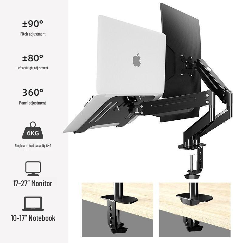 Dual-Screen Monitor and Laptop Lift Stand