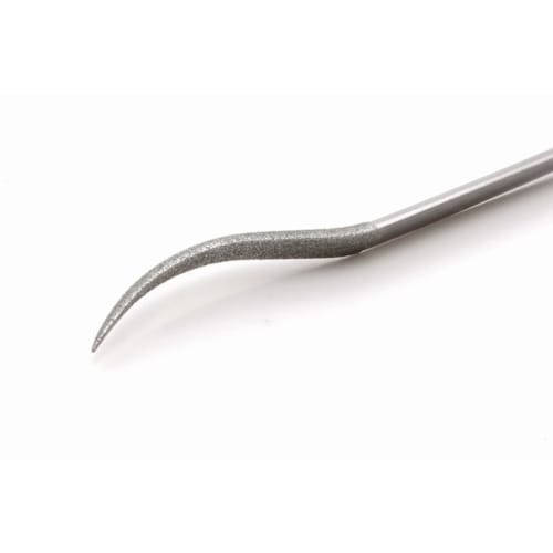 Wave Hobby Tool Series HG Special Shape Diamond File, Rounded/Bent Tip, Plastic Model Tool, HT-673, Grip: Red