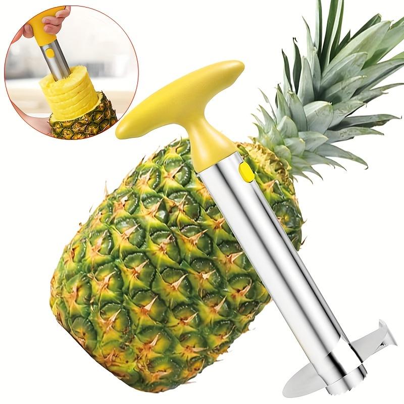 [Edelstahl-Kernentferner] 1 Stück Scharfer Edelstahl-Ananaskernentferner - Einfach zu bedienender Sparschäler, Obstschneider, Abnehmbarer Griff, Obstkernentferner