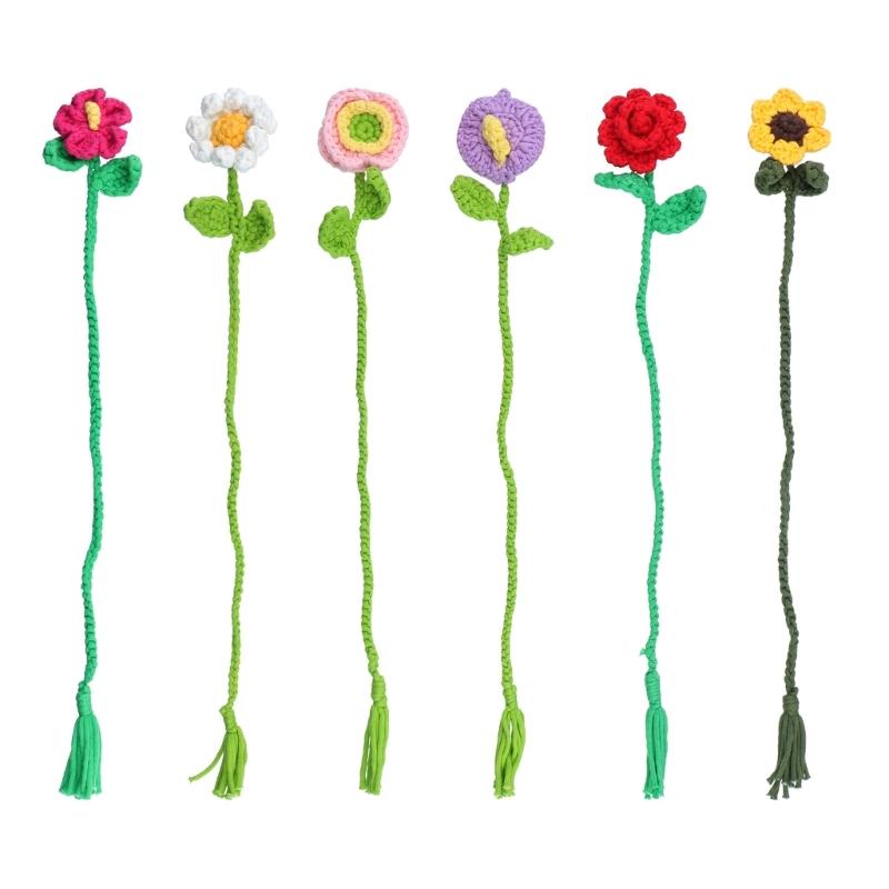 Potřeby pro háčkované zvířecí záložky s podrobným návodem Ručně vyráběné květinové záložky Háčkování pro začátečníky Pletení