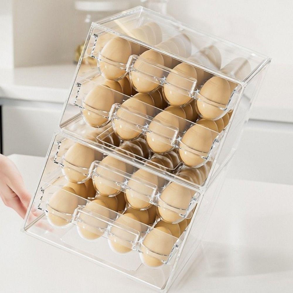 Drawer Style Egg Preservation Box Transparent Egg Container Practical Egg Storage Box  Refrigerator