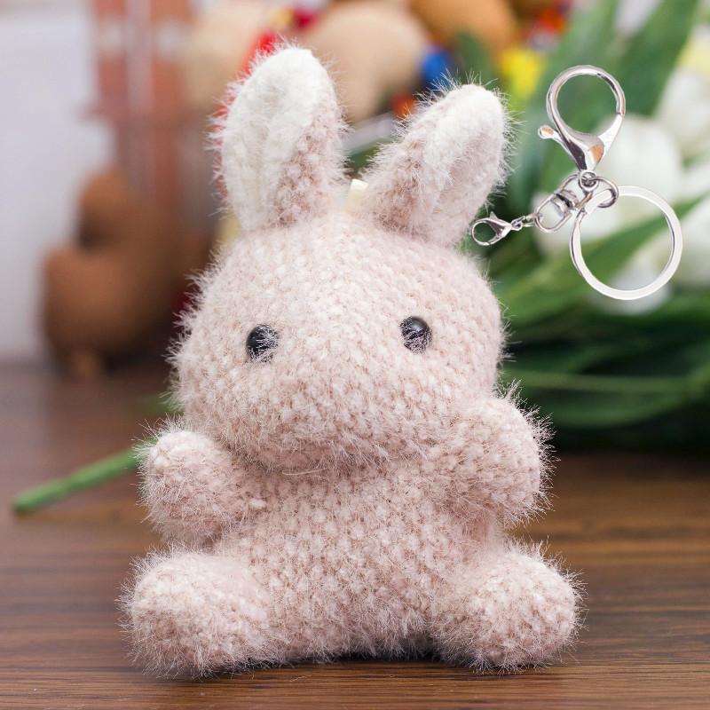 Plush Toy Pendant Three-color Rabbit Keychain Bag Doll Hanging Decoration Mini Grab Machine Doll Clothing Accessories
