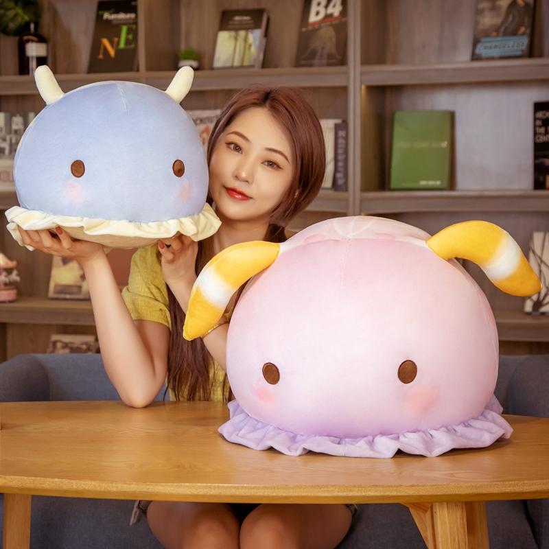 Super Soft Down Cotton Stuffed Sea Animal Colorful Cowfish Plush Manatee Toy Round Animal Doll Present