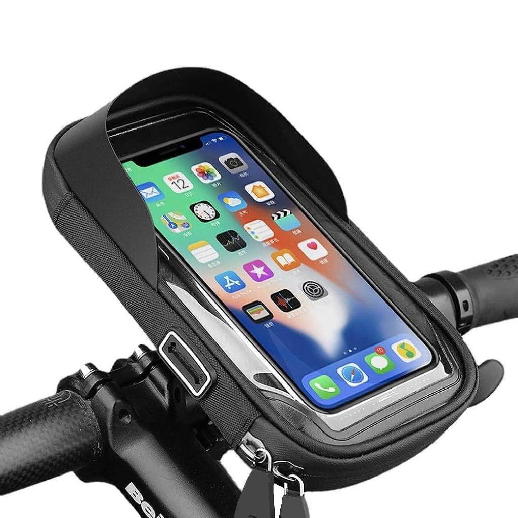 Koundeneko Bicycle Smartphone Holder with Rain Cover, Mobile Holder, Light