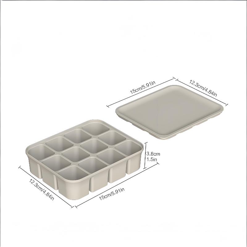 Baby Ice Cube Tray Silicone With Lids Flexible Ice Molds For Beverages,Baby Food Storage Mould, Bpa-Free