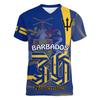 Vintage BB Flag Street Print Herren T-Shirts Hip Hop Street T-Shirt Sommer Freizeit Barbados Emblem Grafik Tops Atmungsaktive Kleidung