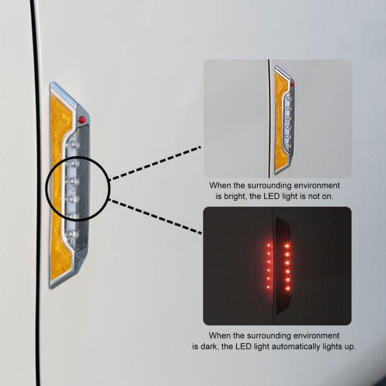 Car Reflective Tape Solar Powered Strong Stickiness Self-adhesive Long Time Use Multi-function Anti Collision Waterproof Wireless Car Door LED