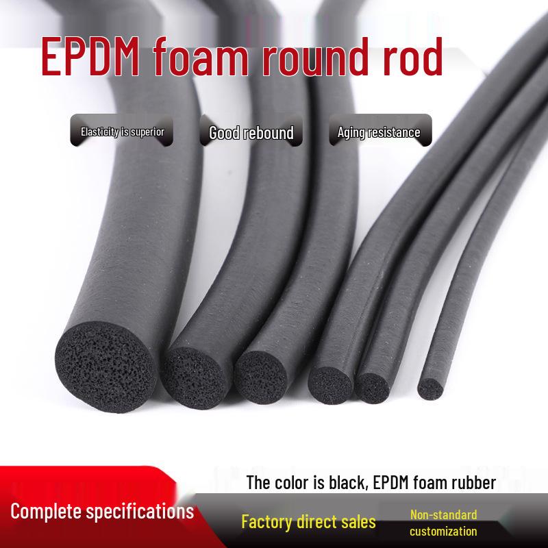 Rund EPDM-skumgummilist för tätning av elskåp & möbler - Svart