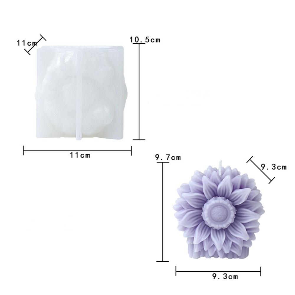 

3D Sunflower Silicone Mold Xmas Day of Dead Decors Flower Shape Scented Aromatherapy Candle Soap Making Mould Home Decoration білий