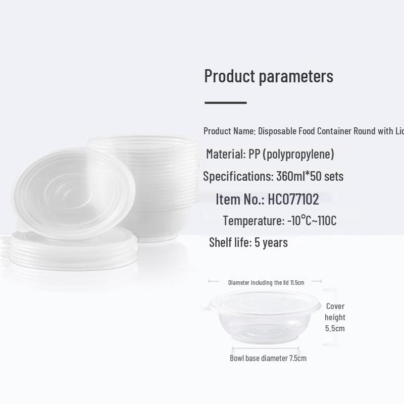 MARYYA Disposable Round Food Containers with Lids