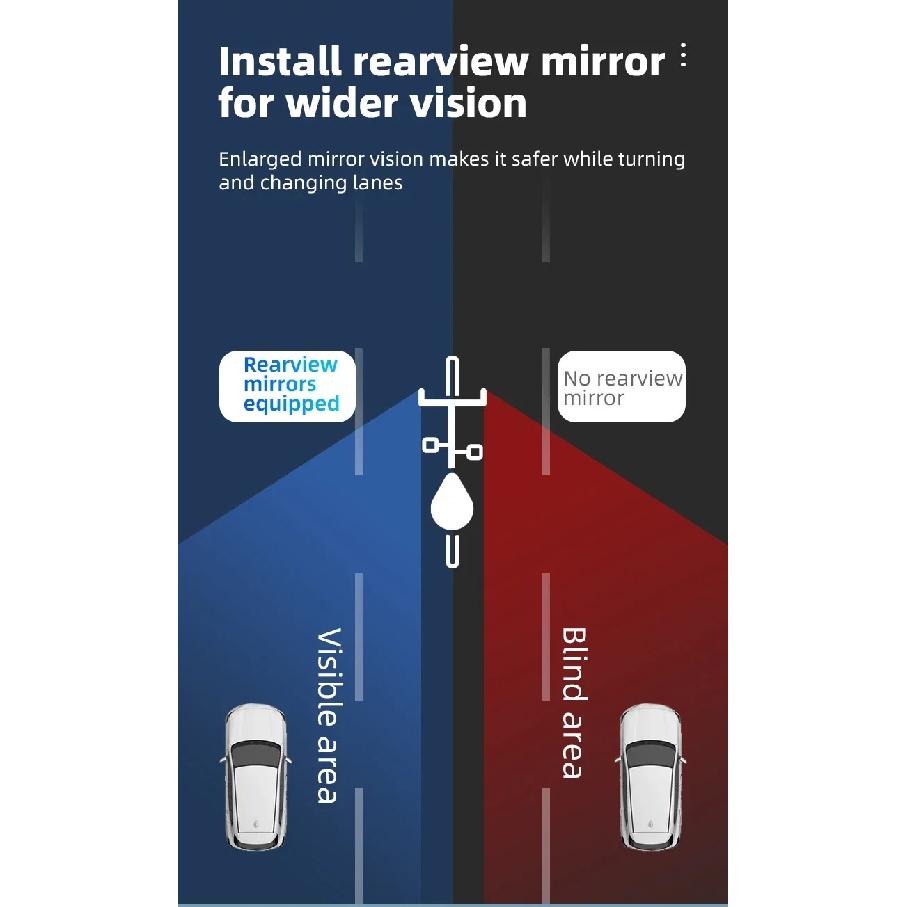 ROCKBROS Bicycle Rearview Mirror Universal Wide-Range 360° Adjustable Mirror For Mountain Road Bike Motorcycle Scooter Safety