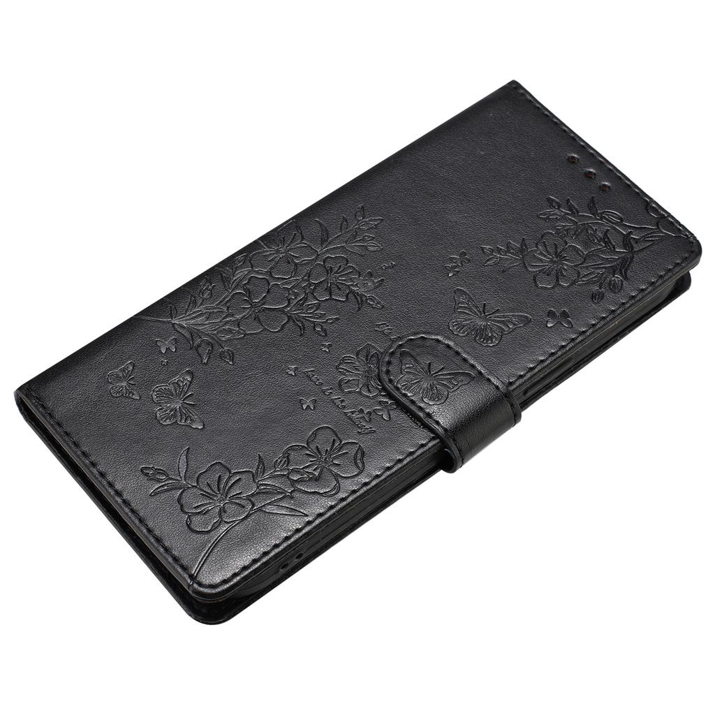 Etui portfelowe dla Sony Xperia 10 V Skóra z nadrukiem motyla i kwiatów Podstawka Pokrowiec na telefon