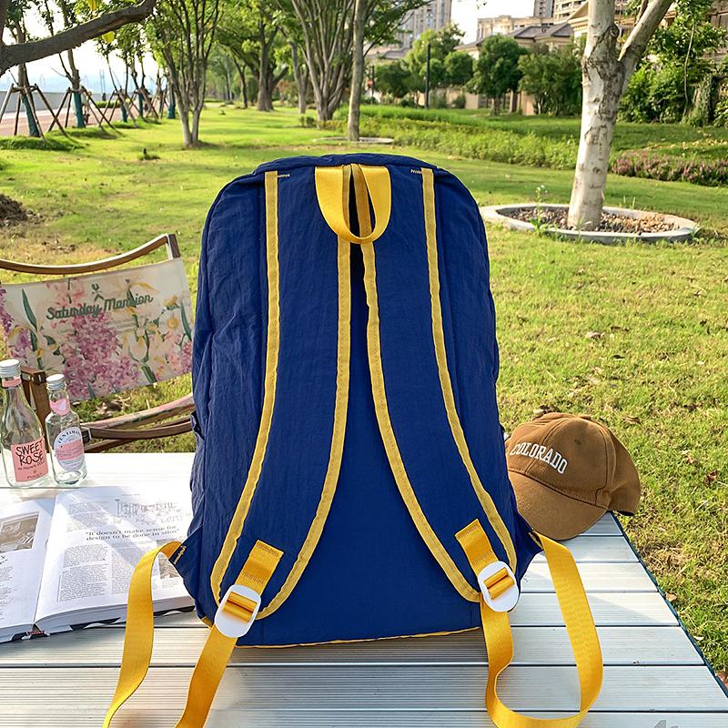 Color Block Schoolbag Women's Backpack Large Capacity Student Travel Backpack