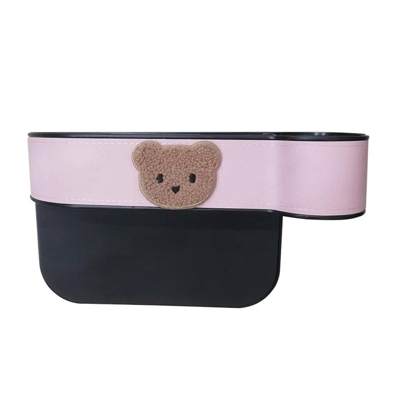 Mignon Ours Remplisseur d'Espace pour Siège Auto Organisateur Multifonctionnel Boîte de Rangement pour Fissure pour Téléphone Lunettes de Soleil Pièces de Monnaie Intérieur de Véhicule Universel