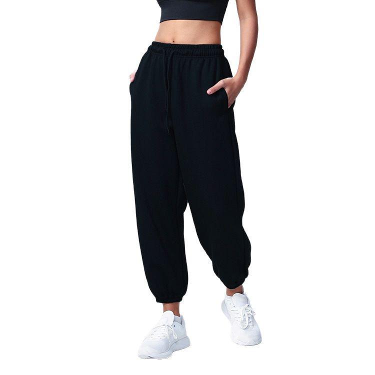 Women's Soft Air Layer Cuffed Sports Pants: Ideal for Outdoor Fitness, Running, & Autumn/Winter Wear